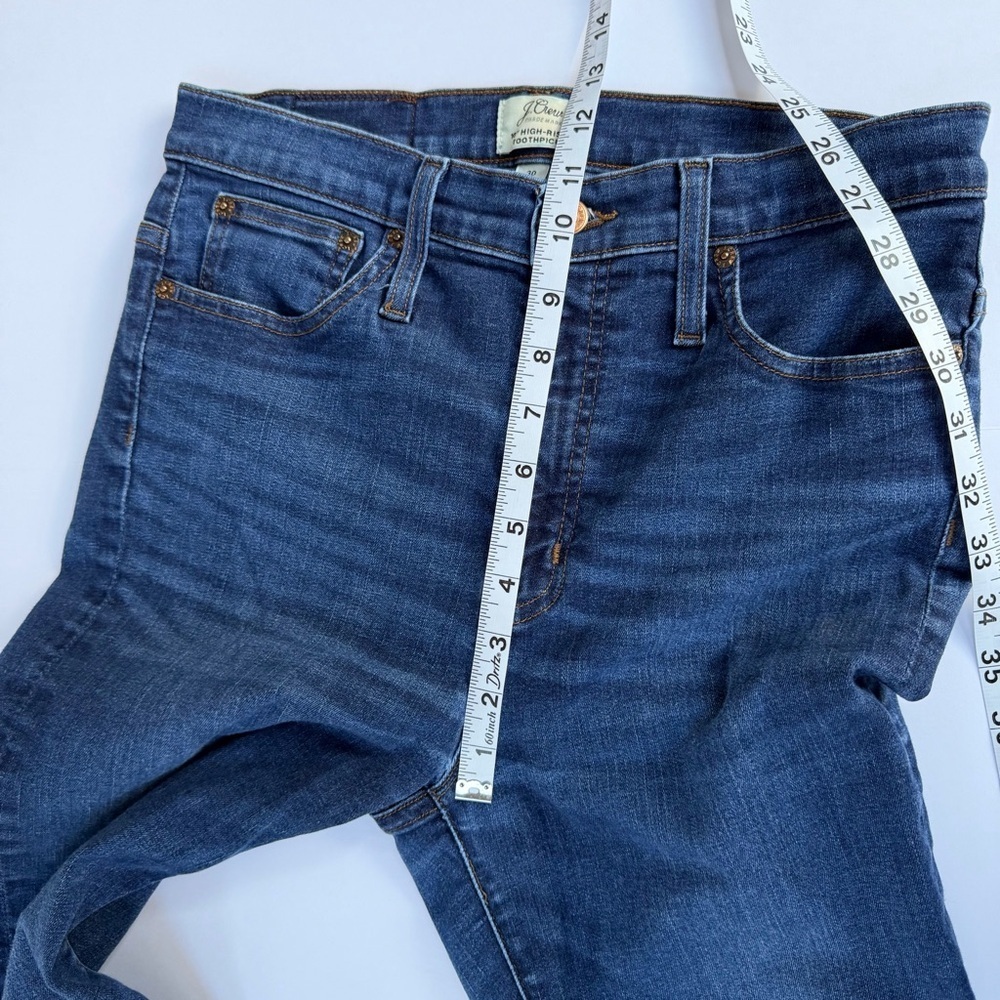 Woman’s J.Crew High Rise Toothpick Denim Jeans Size 30w x 28 Inseam​​ - Picture 7 of 9